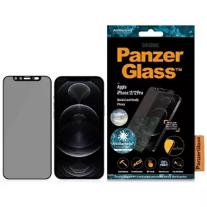 Ochranné sklo PanzerGlass E2E Microfracture iPhone 12 /12 Pro 6,1" Case Friendly CamSlider Privacy Antibacterial black (P2714)