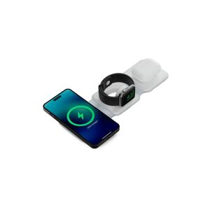 Ksix 15 W bezdrôtová nabíjačka 3v1, skladacia, kompatibilná s MagSafe, rýchle nabíjanie, pre smartfóny Qi, Apple Watch a AirPods, biela