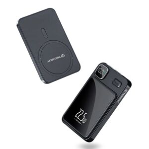Techsuit Bezdrôtová Powerbanka MagSafe PB-WM1, 2x USB-C, USB, s digitálnym displejom, 22,5 W, 10000 mAh, čierna