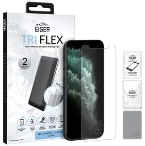 Ochranná fólia Eiger Tri Flex High-Impact Film Screen Protector (2 Pack) for Apple iPhone 11 Pro Max/XS Max Clear (EGSP00529)