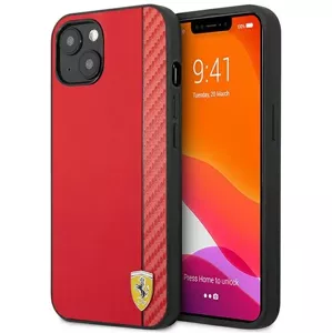Kryt Ferrari FESAXHCP13MRE iPhone 13 6,1" red hardcase On Track Carbon Stripe (FESAXHCP13MRE)