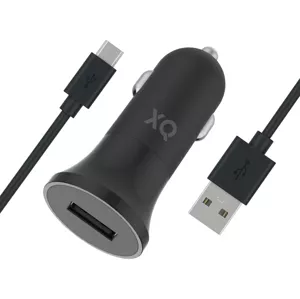 Nabíjačka do auta XQISIT Car Charger 2.4A Single USB- mUSB black (36076)