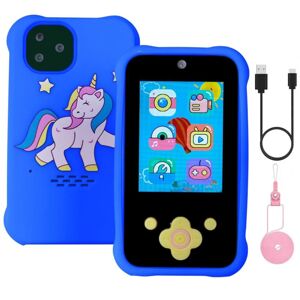 Chytrý telefón pre deti s d-padom, hrami, MP3, duálnym fotoaparátom a dotykovým displejom, modrý