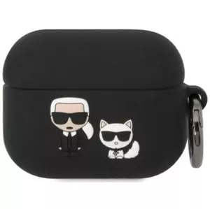 Púzdro Karl Lagerfeld AirPods Pro cover black Silicone Karl & Choupette (KLACAPSILKCK)