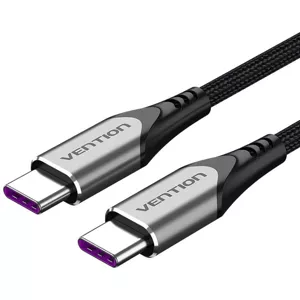 Kábel Vention USB-C 2.0 to USB-C Cable TAEHD 0.5m PD 100W Gray
