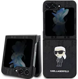 Kryt Karl Lagerfeld KLHCZF5SAPKINPK Samsung Galaxy Z Flip5 F731 hardcase black Saffiano Monogram Ikonik Pin (KLHCZF5SAPKINPK)