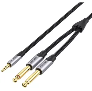 Kábel Cable mini jack 3.5 mm to 2x jack 6.5 mm Vention BARHG 1.5m (grey)