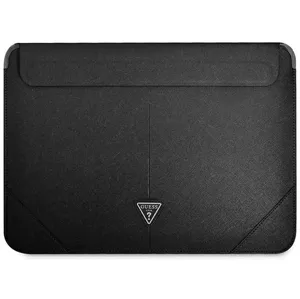 Púzdro Guess Sleeve GUCS16PSATLK 16" black Saffiano Triangle Logo (GUCS16PSATLK)