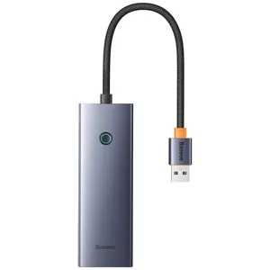 USB Hub Baseus Hub UltraJoy Series Lite 4-Port (USB to USB 3.0*4+Type-C 5V) (gray)