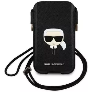 Taška Karl Lagerfeld Handbag KLHCP12MOPHKHK 6,1" black hardcase Saffiano Ikonik Karl`s Head (KLHCP12MOPHKHK)