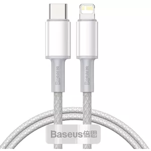 Kábel Baseus High Density Braided Cable Type-C to Lightning, PD,  20W, 1m (white)