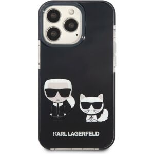 Karl Lagerfeld TPE Karl and Choupette Kryt pre iPhone 13 Pro Black