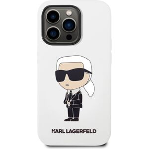 Karl Lagerfeld Liquid Silicone Ikonik NFT kryt iPhone 14 Pro biely