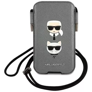 Púzdro Karl Lagerfeld Bag KLHCP12LOPHKCG 6,7" grey hardcase Saffiano Ikonik Karl&Choupette Head (KLHCP12LOPHKCG)