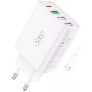 Nabíjačka XO Wall charger L120 1xUSB-C,20W ,1x USB-1, 18W with cable USB-C (white)