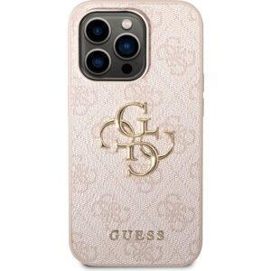 Guess PU 4G Metal Logo kryt iPhone 14 Pro ružový