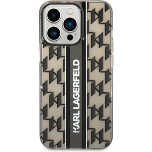 Karl Lagerfeld Monogram Vertical Stripe kryt iPhone 14 Pro Max čierny