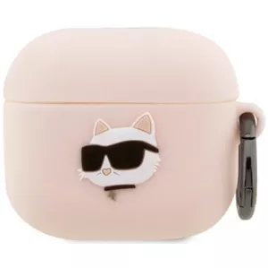 Púzdro Karl Lagerfeld AirPods 3 cover pink Silicone Choupette Head 3D (KLA3RUNCHP)