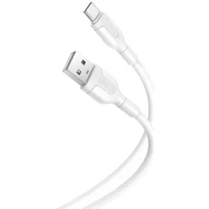 Kábel Cable USB to USB-C XO NB212 2.1A 1m, white (6920680827756)
