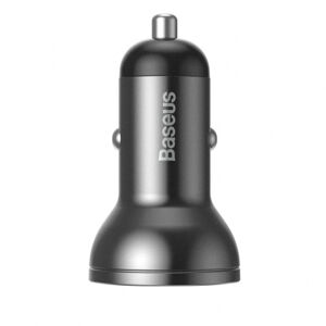 Baseus Digital Display 2x USB autonabíjačka 4.8A, sivá (CCBX-0G)
