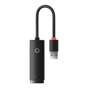 Baseus Lite adaptér USB / RJ-45, čierny (WKQX000101)
