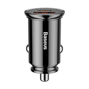 Baseus Circular USB / USB-C 30W autonabíjačka, čierna (CCALL-YS01)
