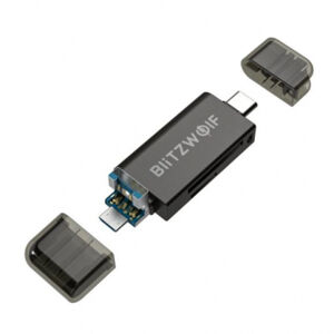 Blitzwolf BW-CR1 čítačka kariet SD USB-C / USB-A, čierna (BW-CR1)