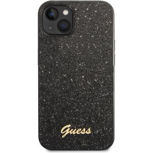 Guess PC/TPU Glitter Flakes Metal Logo Zadný Kryt pre iPhone 14 Black