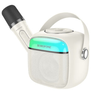 Borofone BP15 Bluetooth Karaoke mikrofón + reproduktor, biely