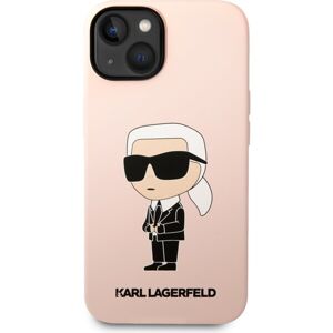 Karl Lagerfeld Liquid Silicone Ikonik NFT Zadný Kryt pre iPhone 14 Plus Pink