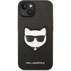 Karl Lagerfeld PU Saffiano Choupette Head Zadný Kryt pre iPhone 14 Black