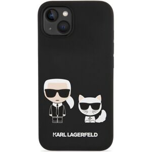 Karl Lagerfeld MagSafe Kompatibilný Kryt Liquid Silicone Karl and Choupette pre iPhone 14 Max Black