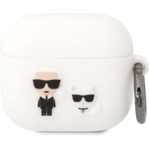 Karl Lagerfeld and Choupette Silikónové Puzdro pre Airpods 3 White