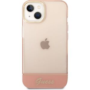 Guess PC/TPU Camera Outline Translucent Zadný Kryt pre iPhone 14 Max Pink