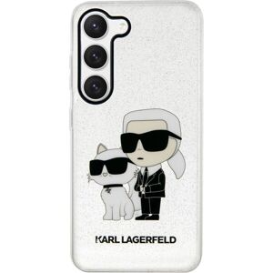 Karl Lagerfeld IML Glitter Karl and Choupette NFT Zadný Kryt pre Samsung Galaxy S23+ Transparent