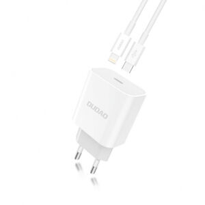 Dudao A8EU sieťová nabíjačka USB-C PD 20W + kábel USB-C / Lightning 2.4A, biely (A8EU)