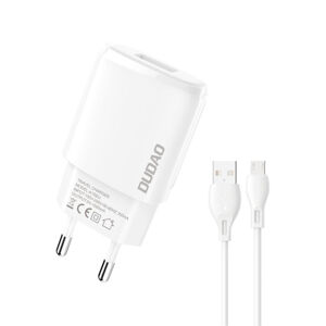Dudao A1SEU sieťová nabíjačka USB 7.5W + kábel Micro USB, biely (A1sEUM)
