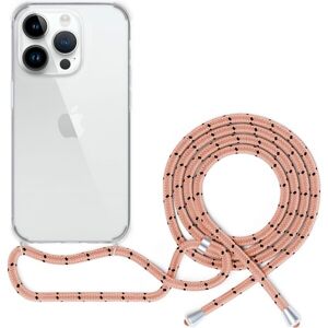 EPICO transparentný kryt so šnúrkou pre iPhone 14 Pro Max ružová