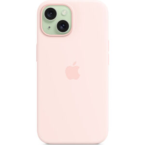Apple silikínový kryt s MagSafe na iPhone 15 svetlo ružový