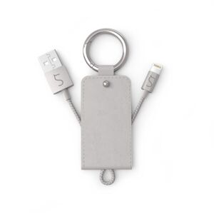 iWant PU Leather kľúčenka USB-A to Lightning strieborná