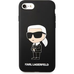 Karl Lagerfeld Liquid Silicone Ikonik NFT Zadný Kryt pre iPhone 7/8/SE2020/SE2022 Black