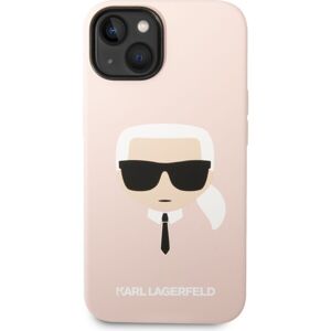 Karl Lagerfeld MagSafe Kompatibilný Kryt Liquid Silicone Karl Head pre iPhone 14 Max Pink