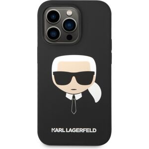 Karl Lagerfeld MagSafe kryt Liquid Silicone Karl Head iPhone 14 Pro Max čierny
