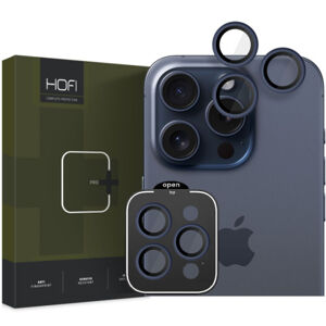 HOFI Camring ochranné sklo na kameru na iPhone 15 Pro / 15 Pro Max, tmavomodré