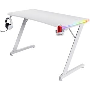 Trust GXT709W Luminius RGB herný stôl, biela