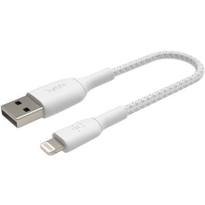 Belkin BOOST Charge Braided Lightning/USB-A odolný kábel, 15cm, biely