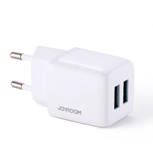 Joyroom Fast Charge sieťová nabíjačka 2x USB 12W 2.4A, biela (L-2A121)