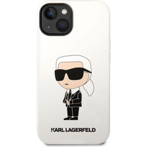 Karl Lagerfeld Liquid Silicone Ikonik NFT kryt iPhone 14 Plus biely