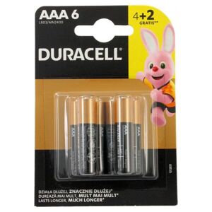Duracell Basic AAA alkalická batéria, 6 ks