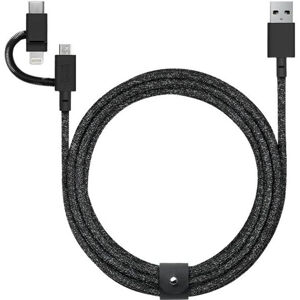 Native Union Belt Universal Cable (USB-C – Lighting/USB-C) 1,8m tmavo šedá